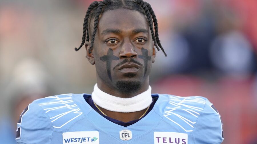 Tavarus McFadden #2 of the Toronto Argonauts ahead of the Grey Cup live stream 2024: How to watch Toronto Argonauts vs Winnipeg Blue Bombers