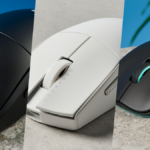 three way split photographs of gaming mice