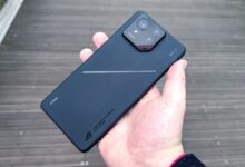 The Asus ROG Phone 9 Pro from the back