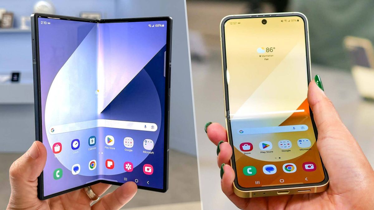 Samsung Galaxy Z Fold 6 next to Samsung Galaxy Z Flip 6