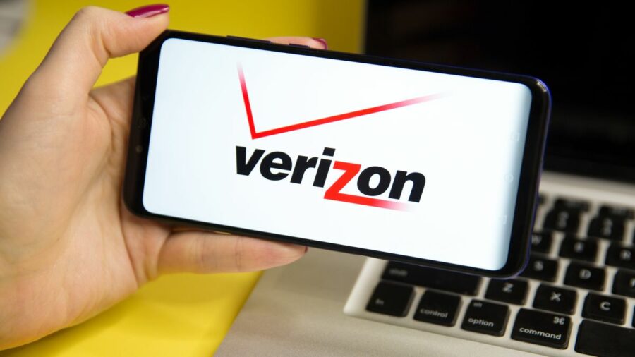 Verizon logo on smartphone