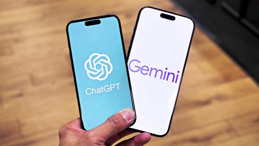 ChatGPT and Gemini logos