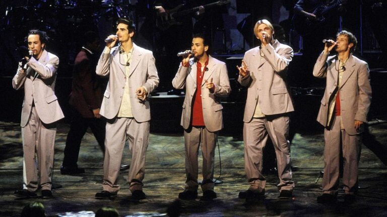 Backstreet Boys, one of the bands featured in &quot;Larger Than Life: Reign of the Boybands&quot;, performing in their 1999 heyday