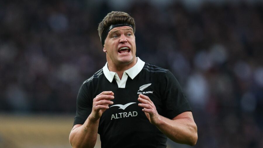 Scott Barrett of New Zealand during the Autumn Nations Series 2025 ahead of Friday's Ireland vs New Zealand live stream