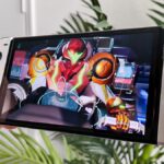 Nintendo Switch OLED playing Metroid Dread