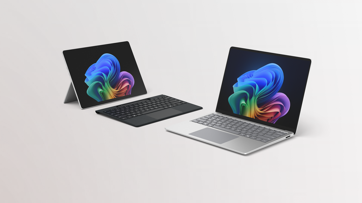 مایکروسافت لپ تاپ سطح جدید پشتیبانی شده با Intel را معرفی کرد Microsoft image of the Surface 7 and Surface Pro 11 hybrid laptops