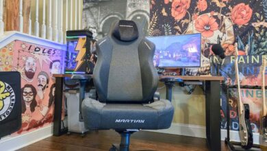 An overhead view of the DXRacer Martian gaming chair
